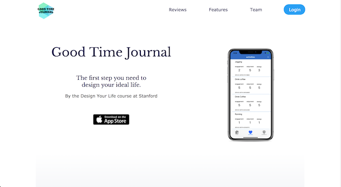 good time journal landing page